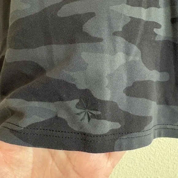 Athleta Conscious Crop sports bra in a black camo print. - Picture 5 of 6